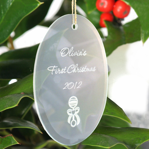 Beveled Glass Ornament - Oval Shaped