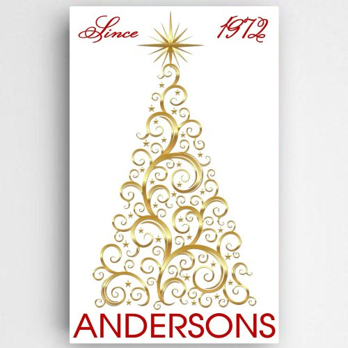 Gold Christmas Tree Canvas Sign