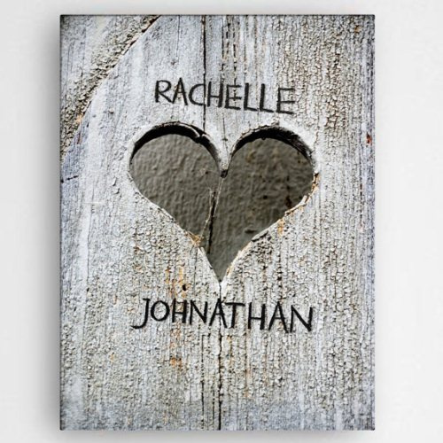 Hand-carved Heart Canvas