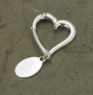 Heart Key Chain with Oval Tag